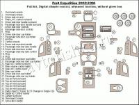 Декоративные накладки салона Ford Expedition 2003-2006 полный набор. авто A/C Control, с Traction Control